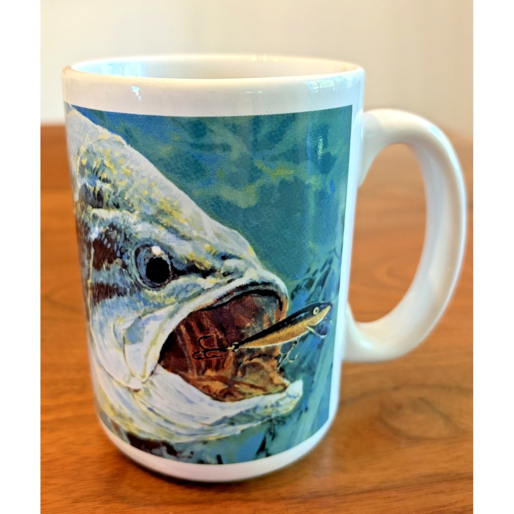 Rapala Fishing Mug Collector Series Largemouth Bass Graphic Coffee Cup Vintage